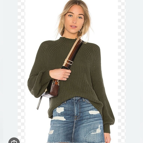Apiece Apart Sequoia Mock Neck Knit Army Green Cashmere Blend Sweater Size XS - Picture 1 of 12